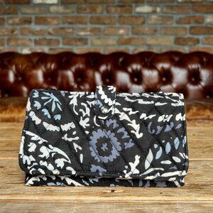 Vera Bradley Paisley Noir Trifold Wallet Snap Closure Clean Wristlet mulberryfou